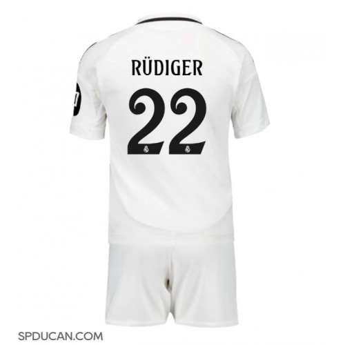 Dječji Nogometni Dres Real Madrid Antonio Rudiger #22 Domaci 2024-25 Kratak Rukav (+ Kratke hlače)